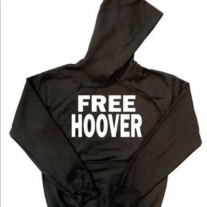 Kanye West Hoodie Free Hoover Black (White Design)